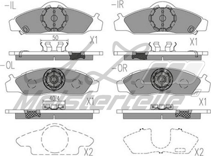 A.Z. Meisterteile AZMT-44-022-1802 - Комплект спирачно феродо, дискови спирачки vvparts.bg