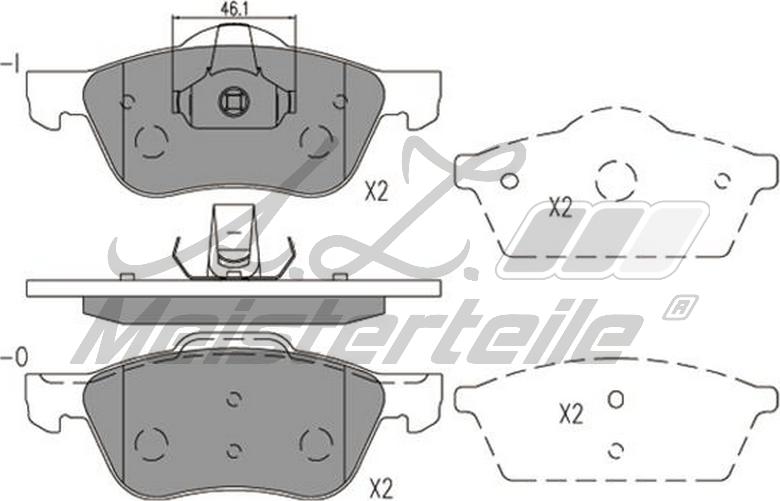 A.Z. Meisterteile AZMT-44-022-1822 - Комплект спирачно феродо, дискови спирачки vvparts.bg