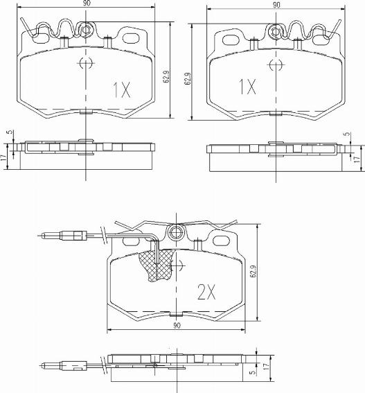 A.Z. Meisterteile AZMT-44-022-1353 - Комплект спирачно феродо, дискови спирачки vvparts.bg