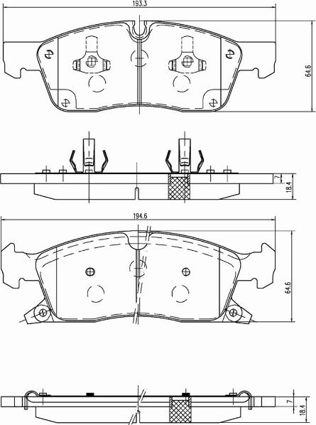 A.Z. Meisterteile AZMT-44-022-1352 - Комплект спирачно феродо, дискови спирачки vvparts.bg