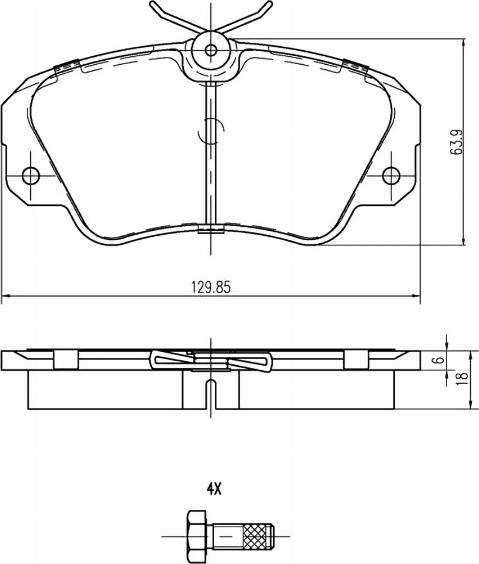 A.Z. Meisterteile AZMT-44-022-1383 - Комплект спирачно феродо, дискови спирачки vvparts.bg