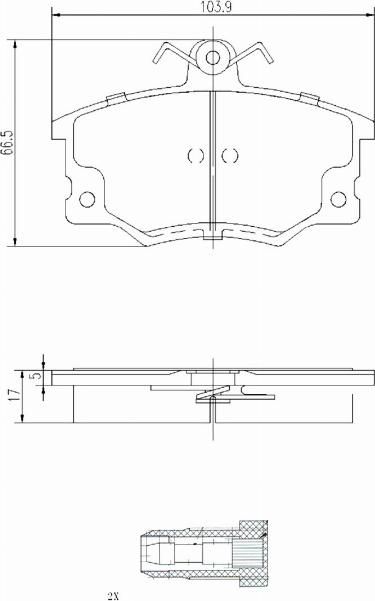 A.Z. Meisterteile AZMT-44-022-1283 - Комплект спирачно феродо, дискови спирачки vvparts.bg