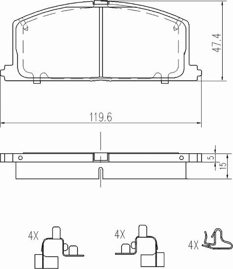 A.Z. Meisterteile AZMT-44-022-1277 - Комплект спирачно феродо, дискови спирачки vvparts.bg