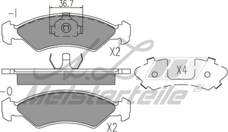 A.Z. Meisterteile AZMT-44-022-1753 - Комплект спирачно феродо, дискови спирачки vvparts.bg