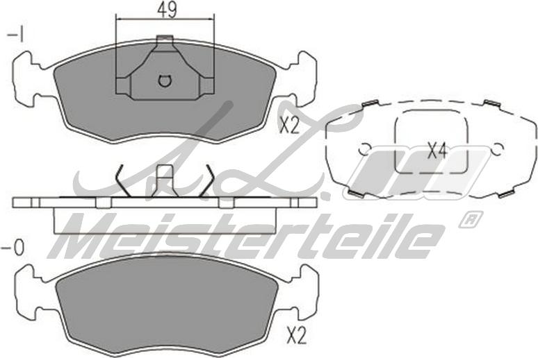 A.Z. Meisterteile AZMT-44-022-1765 - Комплект спирачно феродо, дискови спирачки vvparts.bg