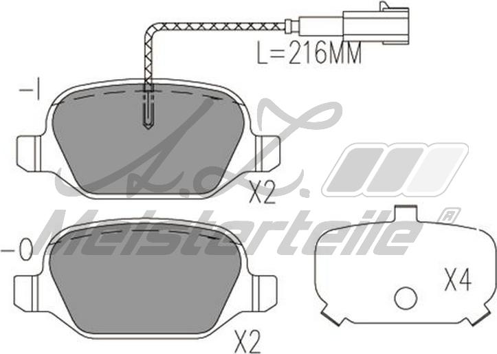 A.Z. Meisterteile AZMT-44-022-1760 - Комплект спирачно феродо, дискови спирачки vvparts.bg