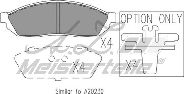 A.Z. Meisterteile AZMT-44-022-1706 - Комплект спирачно феродо, дискови спирачки vvparts.bg