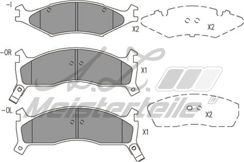 A.Z. Meisterteile AZMT-44-022-1701 - Комплект спирачно феродо, дискови спирачки vvparts.bg