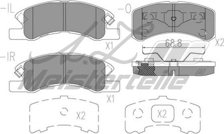 A.Z. Meisterteile AZMT-44-022-1703 - Комплект спирачно феродо, дискови спирачки vvparts.bg