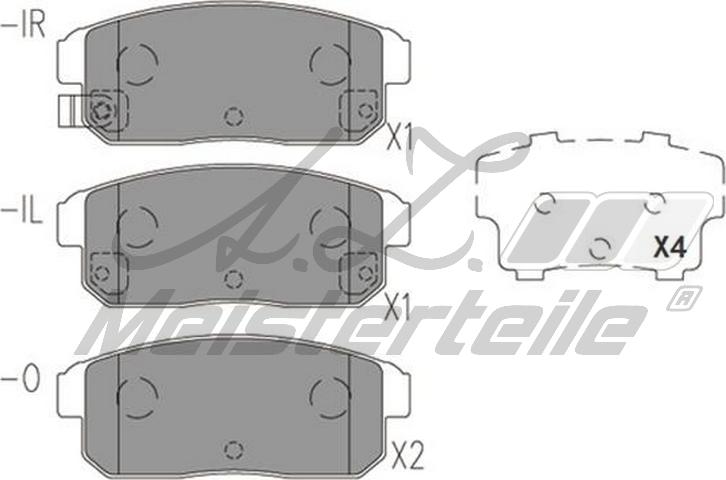 A.Z. Meisterteile AZMT-44-022-1711 - Комплект спирачно феродо, дискови спирачки vvparts.bg