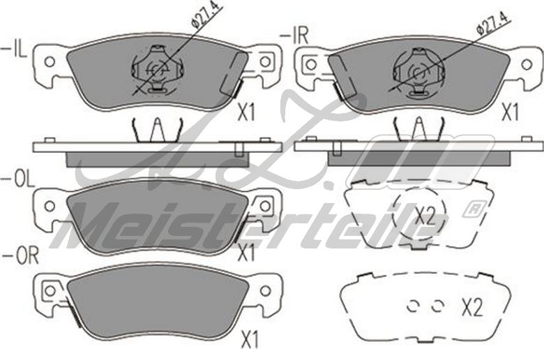 A.Z. Meisterteile AZMT-44-022-1730 - Комплект спирачно феродо, дискови спирачки vvparts.bg