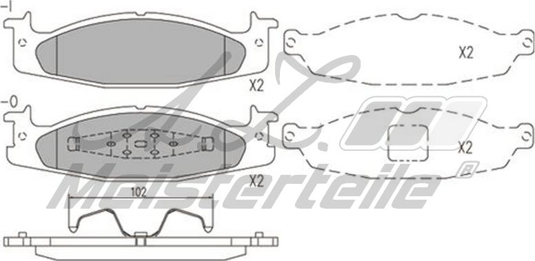 A.Z. Meisterteile AZMT-44-022-2458 - Комплект спирачно феродо, дискови спирачки vvparts.bg