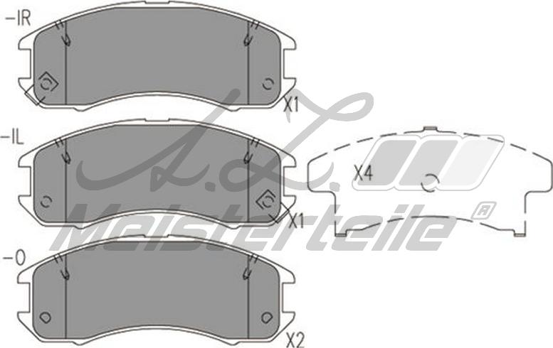 A.Z. Meisterteile AZMT-44-022-2466 - Комплект спирачно феродо, дискови спирачки vvparts.bg