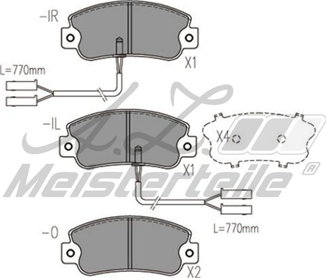 A.Z. Meisterteile AZMT-44-022-2413 - Комплект спирачно феродо, дискови спирачки vvparts.bg