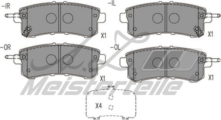 A.Z. Meisterteile AZMT-44-022-2584 - Комплект спирачно феродо, дискови спирачки vvparts.bg