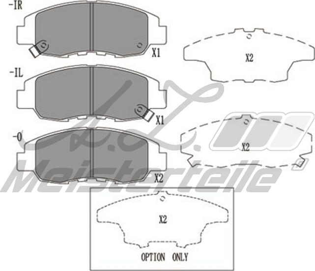 A.Z. Meisterteile AZMT-44-022-2652 - Комплект спирачно феродо, дискови спирачки vvparts.bg