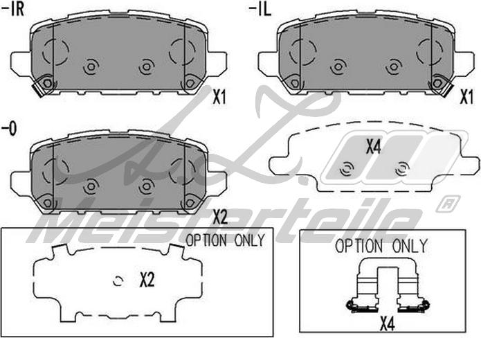 A.Z. Meisterteile AZMT-44-022-2601 - Комплект спирачно феродо, дискови спирачки vvparts.bg