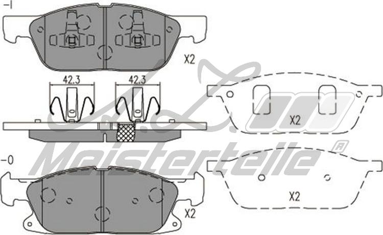 A.Z. Meisterteile AZMT-44-022-2619 - Комплект спирачно феродо, дискови спирачки vvparts.bg