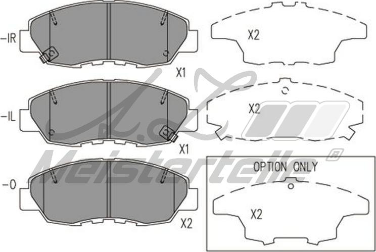 A.Z. Meisterteile AZMT-44-022-2097 - Комплект спирачно феродо, дискови спирачки vvparts.bg