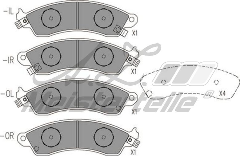 A.Z. Meisterteile AZMT-44-022-2041 - Комплект спирачно феродо, дискови спирачки vvparts.bg