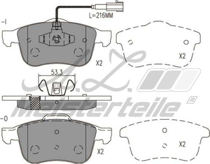 A.Z. Meisterteile AZMT-44-022-2050 - Комплект спирачно феродо, дискови спирачки vvparts.bg