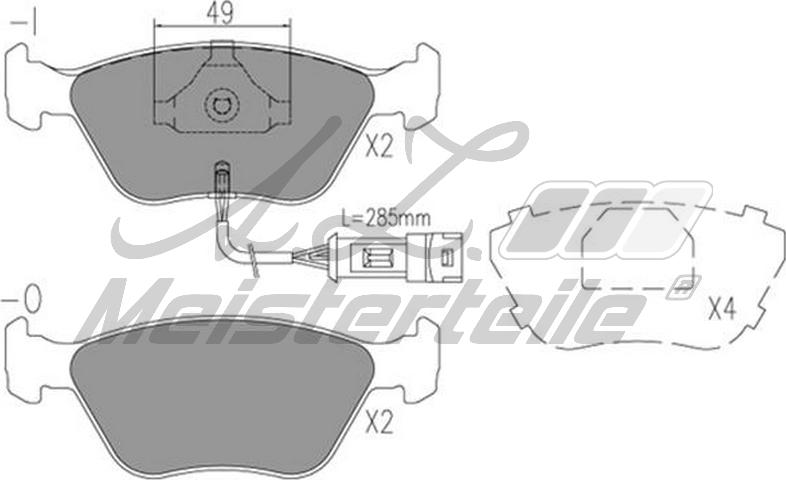 A.Z. Meisterteile AZMT-44-022-2145 - Комплект спирачно феродо, дискови спирачки vvparts.bg