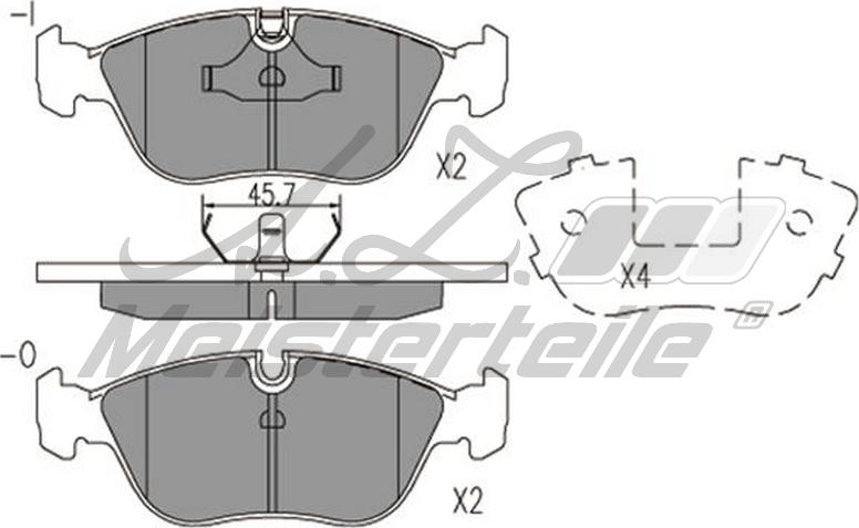 A.Z. Meisterteile AZMT-44-022-2140 - Комплект спирачно феродо, дискови спирачки vvparts.bg