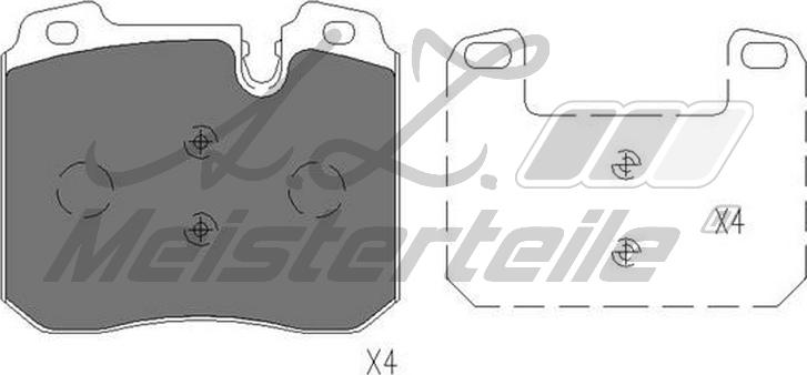 A.Z. Meisterteile AZMT-44-022-2141 - Комплект спирачно феродо, дискови спирачки vvparts.bg