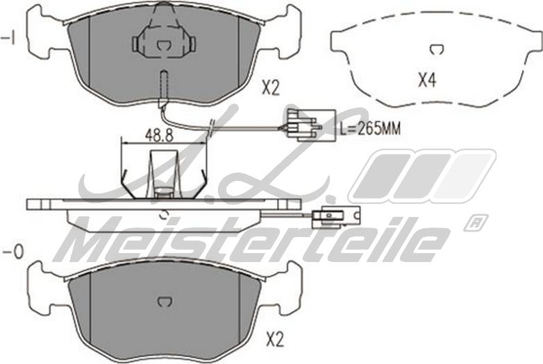 A.Z. Meisterteile AZMT-44-022-2147 - Комплект спирачно феродо, дискови спирачки vvparts.bg