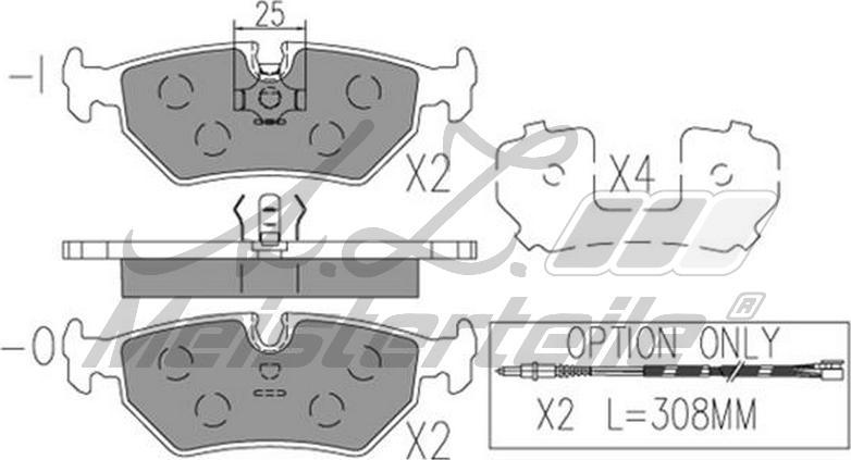 A.Z. Meisterteile AZMT-44-022-2155 - Комплект спирачно феродо, дискови спирачки vvparts.bg