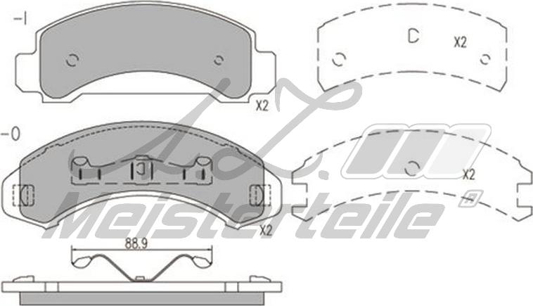 A.Z. Meisterteile AZMT-44-022-2151 - Комплект спирачно феродо, дискови спирачки vvparts.bg