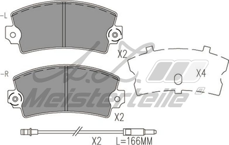 A.Z. Meisterteile AZMT-44-022-2158 - Комплект спирачно феродо, дискови спирачки vvparts.bg