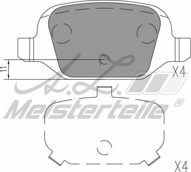 A.Z. Meisterteile AZMT-44-022-2167 - Комплект спирачно феродо, дискови спирачки vvparts.bg