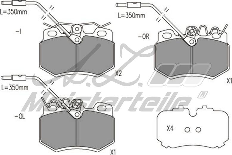 A.Z. Meisterteile AZMT-44-022-2399 - Комплект спирачно феродо, дискови спирачки vvparts.bg