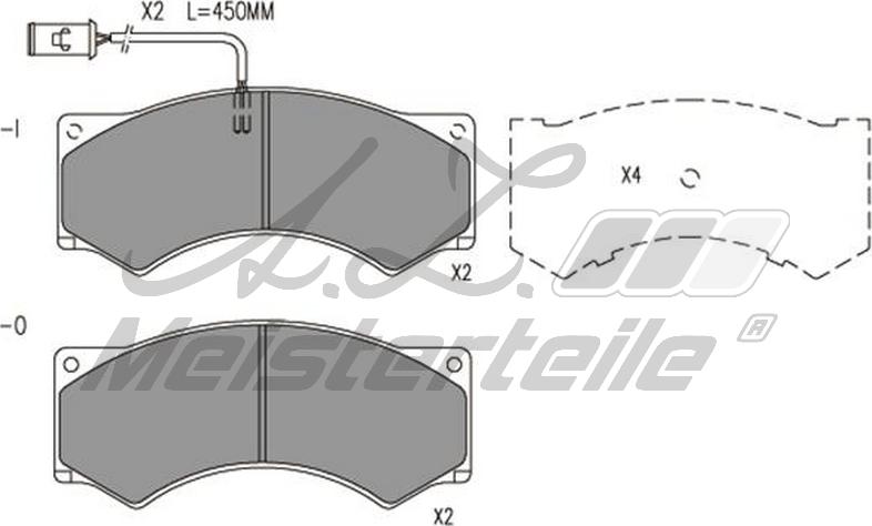 A.Z. Meisterteile AZMT-44-022-2354 - Комплект спирачно феродо, дискови спирачки vvparts.bg