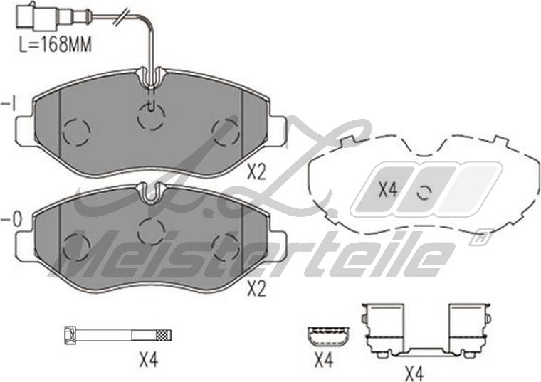 A.Z. Meisterteile AZMT-44-022-2305 - Комплект спирачно феродо, дискови спирачки vvparts.bg