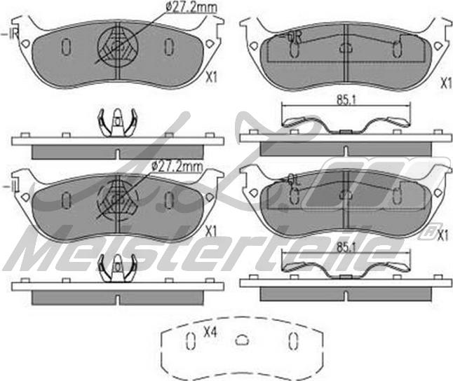 A.Z. Meisterteile AZMT-44-022-2335 - Комплект спирачно феродо, дискови спирачки vvparts.bg