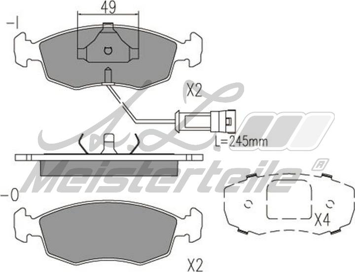 A.Z. Meisterteile AZMT-44-022-2248 - Комплект спирачно феродо, дискови спирачки vvparts.bg