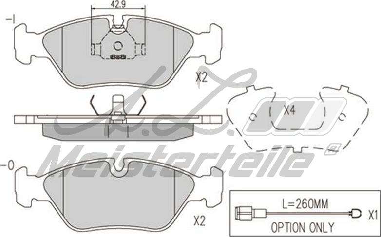 A.Z. Meisterteile AZMT-44-022-2247 - Комплект спирачно феродо, дискови спирачки vvparts.bg