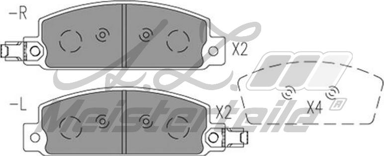 A.Z. Meisterteile AZMT-44-022-2251 - Комплект спирачно феродо, дискови спирачки vvparts.bg