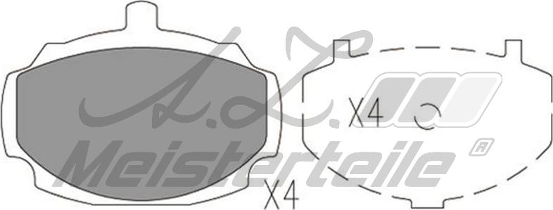 A.Z. Meisterteile AZMT-44-022-2289 - Комплект спирачно феродо, дискови спирачки vvparts.bg