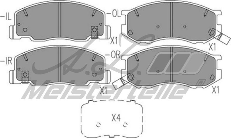 A.Z. Meisterteile AZMT-44-022-2271 - Комплект спирачно феродо, дискови спирачки vvparts.bg