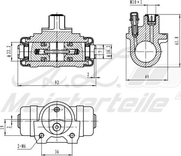 A.Z. Meisterteile AZMT-44-111-1052 - Спирачно цилиндърче на колелото vvparts.bg