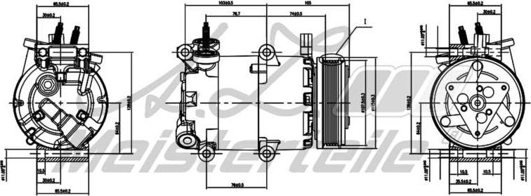 A.Z. Meisterteile AZMT-45-041-1093 - Компресор, климатизация vvparts.bg