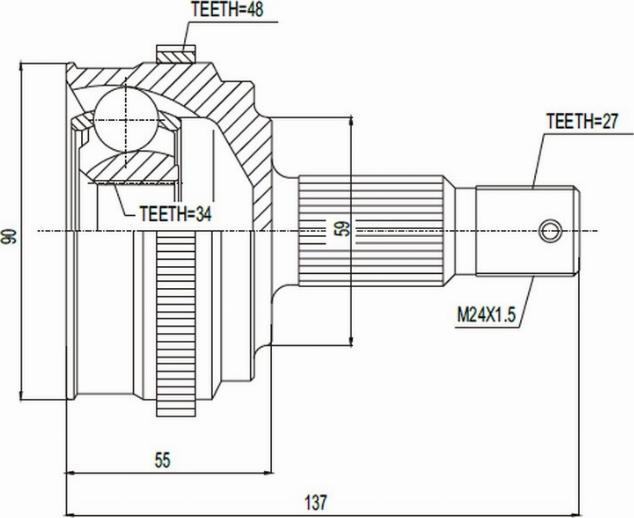 A.Z. Meisterteile AZMT-43-030-1076 - Каре комплект, полуоска vvparts.bg