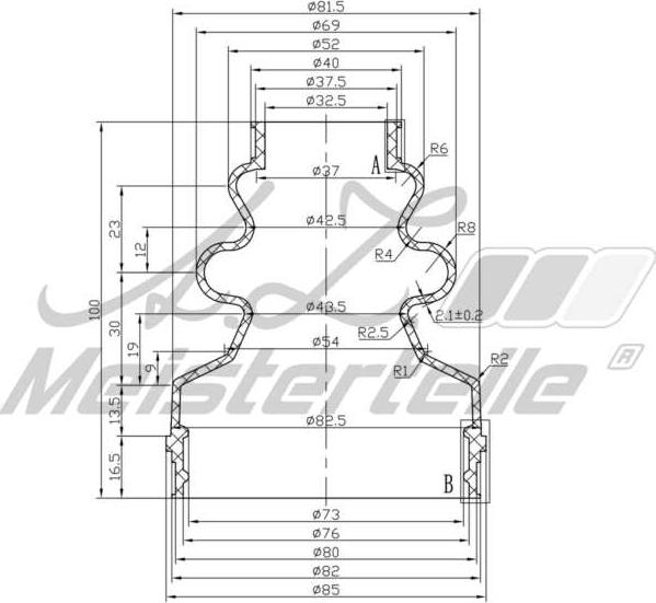 A.Z. Meisterteile AZMT-43-020-1367 - Маншон, полуоска vvparts.bg