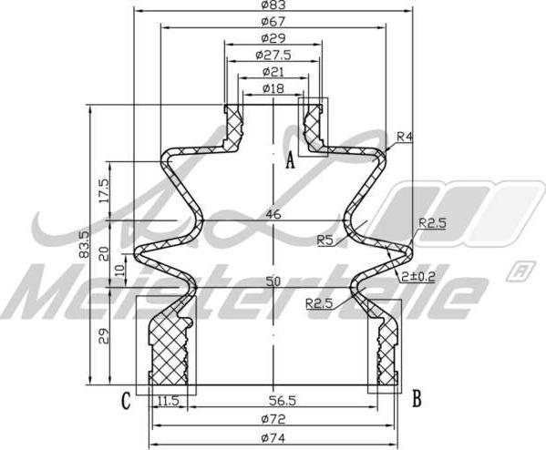 A.Z. Meisterteile AZMT-43-020-1329 - Маншон, полуоска vvparts.bg