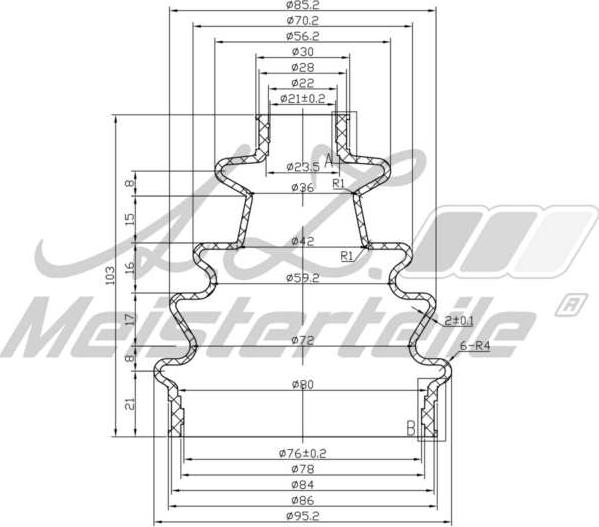 A.Z. Meisterteile AZMT-43-020-1320 - Маншон, полуоска vvparts.bg