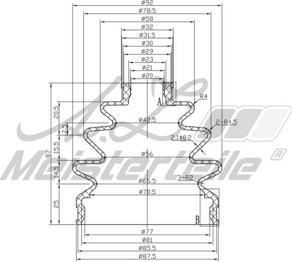 A.Z. Meisterteile AZMT-43-020-1374 - Маншон, полуоска vvparts.bg