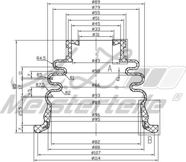 A.Z. Meisterteile AZMT-43-020-1373 - Маншон, полуоска vvparts.bg